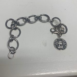 Oxidized sterling silver link bracelet